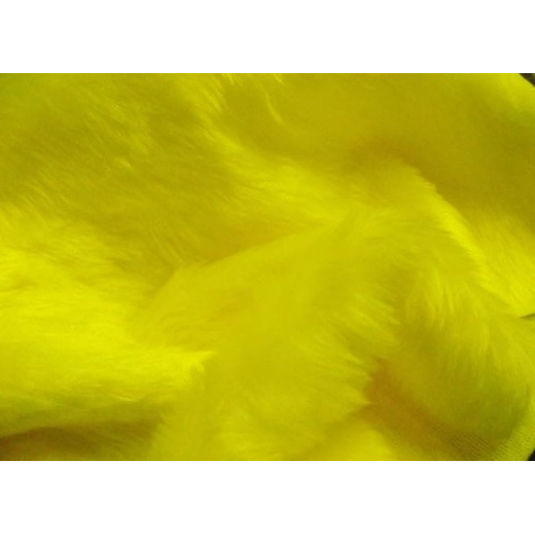 Plain Fun Faux Fur Fabric Material YELLOW
