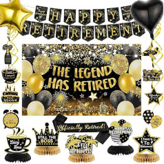 Pack of 18 Happy Retirement Party Background Decorations Retirement Banner for Party Large Background Retirement for Legend Has Retirement Supplies