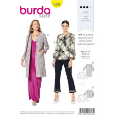 Burda Sewing Pattern 6248 - Sew Your Own Coat & Jacket [Ladies Size 8-10] Level 3 Intermediate