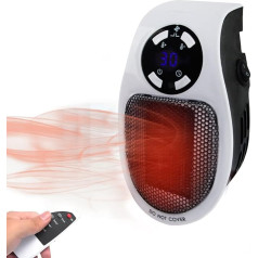 Socket Fan Heater, Darryy 500 W Socket Mini Heater, Socket Mini Electric Air Heater, Mini Socket Heater, Safety and Energy Saving, Intelligent Temperature Control, PTC Ceramic Heater