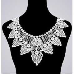 Black Embroidery Lace Neckline Collar Embellishment Sewing Appliques Trim Lace Fabric Dress Accessories Scrapbooking 6 Pcs