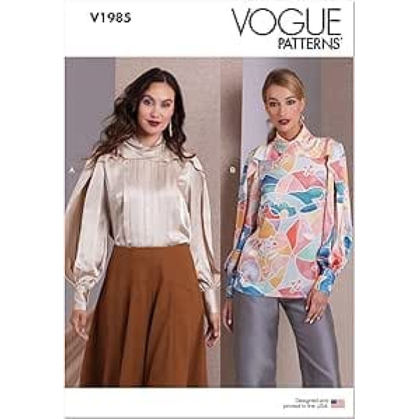 Vogue Patterns Misses' Semi Fitted Tops for Women Sewing Pattern Pack, Paper, Multicoloured, Sizes 4-6-8-10-12