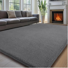 Treeboy Rug Living Room 160 x 230 cm, Washable Rug Children's Room Girls Boys Rug Bedroom Grey Carpet Rugs Area Short Pile Fluffy Non-Slip Mat Children's Room Rugs