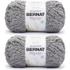 Bernat Sheepy Vapor Gray Yarn - 2 Packs of 250g - Nylon - 6 Super Bulky - Knitting/Crochet
