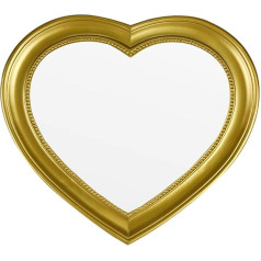 Heart Wall Mirror 32 x 28 cm Resin for Home Decoration Valentine's Day Decoration (Gold)