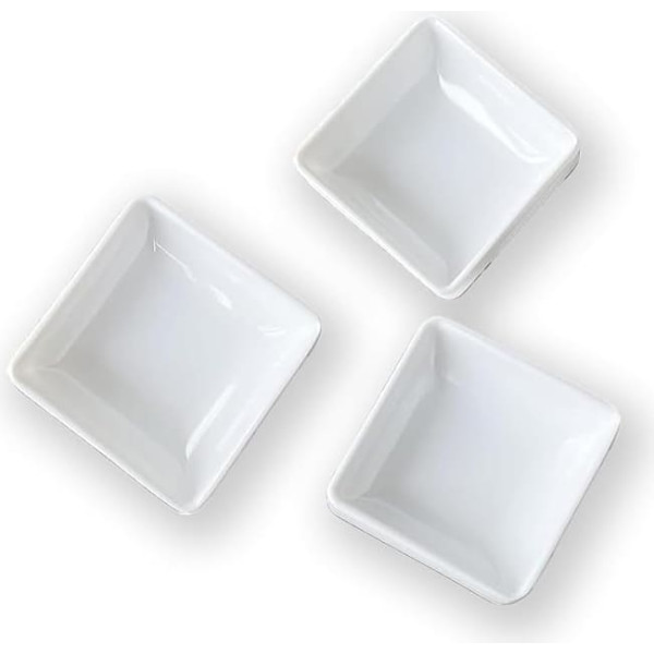 Ginddy Small Square Ceramic Dip Bowls Set of 10 Modern White Stackable Dishwasher Safe Ideal for Sauces and Dips