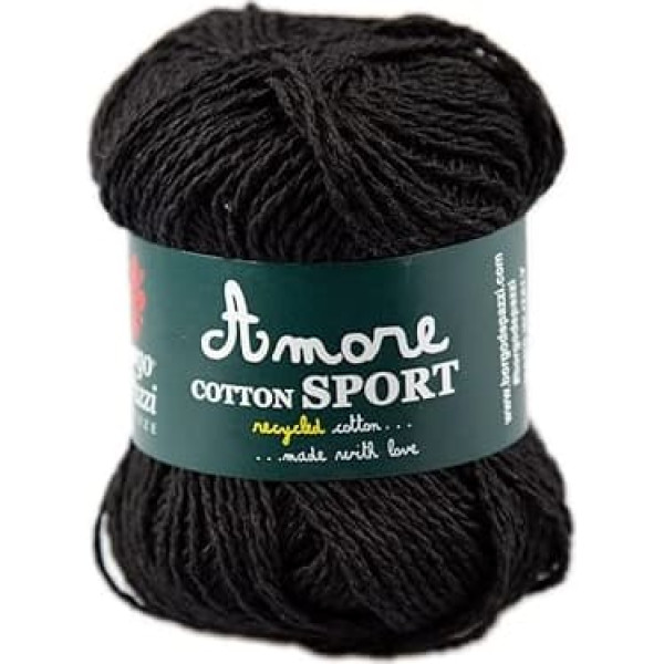 10 balls of cotton (black 41), 50 g, cotton yarn for crochet hook and needle, for knitting, crochet and needles, made in Italy, Borgo de 'Pazzia Firenze