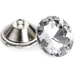 IGNPION 30mm Diamond Cut Clear Crystal Glass Buttons Diamond DIY Round Buttons with Loop for Sewing Tufting Sofa Upholstery Headboard DIY Craft Decoration 25pcs