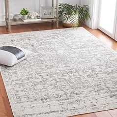 SAFAVIEH Distressed Rug for Living Room Dining Room Bedroom - Madison Collection Short Pile Silver and Ivory 4ft x 72in