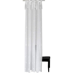 Homing Embroidered Transparent Curtain with Ties White (Pack of 1) 245 x 140 cm (H x W)