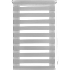 EasyFix Night and Day Roller Blind for Night and Day, Installation without Tools, Size 95 x 130 cm, No Drilling, Fabric Size 92 x 125 cm, for Night and Day, Grey