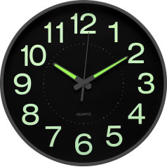 APIELE 12 Inch Silent Glow-in-The-Dark Wall Clock, No Ticking, No Time Keeping, Glow-in-the-Dark Wall Clock for Living Room, Kitchen, Office and Bedroom