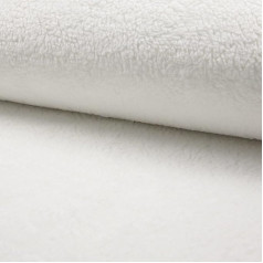 5056653819914 Cotton Teddy Sherpa Fleece Fabric, White, 1 m, 150 x 100 cm, Polycotton, 1Mtr 150 cm x 100 cm