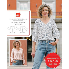Geneva Sewing Pattern for Blouse with V-Neck