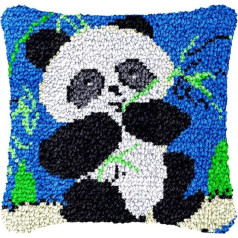 Latch Hook Kits for Adults - Crochet Kits for Beginners DIY Cross Stitch Sofa Cushions Including Pillow Sets and Yarn Kit for Crochet, Creativity, Gift, Embroidery, Home Decor, 43 x 43 cm