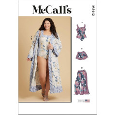 McCall's Ladies Easy Sewing Pattern Set Bodysuit, Bathrobe, Shorts and Pants Design Code M8412 Sizes 20W-22W-24W-26W-28W