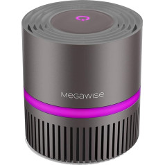 MEGAWISE Office Air Purifier with 3-in-1 True HEPA Filter, Desktop Air Purifier for Pets, Smokers, Wildfire Smoke, Asthma, Dust, Dust Mist and Pollen, HEPA Air Purifier for Home and Bedroom
