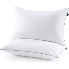 BedStory 2 Pack Hypoallergenic Hotel Bed Pillows Brushed Fabric Luxury Sleeping Pillow for Back, Stomach or Side Sleepers (48 x 74 cm)