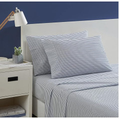 Nautica - King Size Cotton Percale Crisp & Cool Lightweight Breathable Bedding Set (Harmead Navy, King Size)