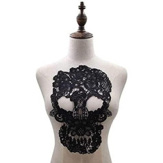 Embroidered Iron on Skull Lace Applique Patch DIY Clothing Accessories - #C
