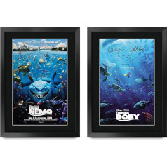 HWC Trading FR A3 Finding Nemo & Dory Collection x 2 Gifts Dotted Poster Signed Autograph Photo for Fans of Movie Memorabilia - A3 Framed