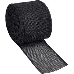 10.94 Yards 2.48 Inch Wide Burlap Ribbons Black Burlap Wired Edge Ribbon Fabric for DIY Craft Gift Wrapping Trimming Wedding Christmas Party Decoration Home Embellishments