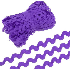 QUARKZMAN 29.5 Yard Dark Purple Rick Rack Trim 5 mm Waves Bending Fringe Lace Ribbon RIC Rac Trim Polypropylene Fabric Tape for Sewing DIY Crafts Clothing Gift Packaging Home Decor