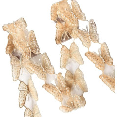 Strapazierfähiger Polyester-Paillettenaufnäher, Schmetterlings-Spitzenmuster, modische Applikationen für Hochzeitsarrangements