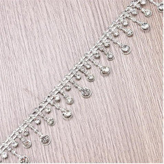 Niiyyjj 90 cm Glasquastenkette, Fransen, Brautschmuck, Strassapplikation, Zierleiste, Kleidung, Schuhe, Taschen, Gürtel, 2,6 cm breit, 90 cm breit
