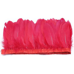 10 Yards Natural Feather 5-7 Inch Goose Feather Ribbon Feather Fringe Feathers for DIY Samba Dresses/Skirts Decoration