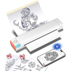 Phomemo M08F Tattoo Printer, Tattoo Stencil Printer Stencil Printer with 10 Pieces Transfer Paper, Thermal Printer Tattoo Compatible with Phone Tablet PC for Tattoo Artists and Beginners (White)