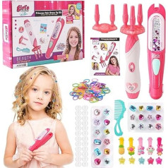 Herenear Hair Braider for Girls, Hair Bedazzler Kit, Automatic Hair Braider, Hair Braiding Machine, Rhinestone Machine on Hair Gift for Kids Girls