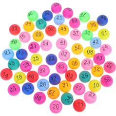 Numbered Balls 1-100 Lottery Game: Table Tennis Balls, Printed Table Tennis Balls for DIY Projects, Bingo Game, Entertainment, Pack of 60