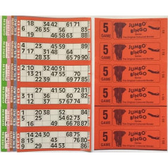 1500 5 PAGE GAMES Jumbo Bingo Tickets 6 to View Jumbo Bingo Books