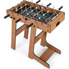 FANTASK Foldable Football Table Including 18 Kickers and 2 Balls, Game Table for Adults and Children, Table Football for Playroom, Bars and Parties, 69 x 60 x 71 cm (Brown)