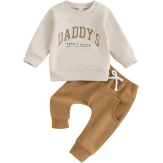 Geagodelia Father's Day Baby Oufit Boy Summer Clothing Set Long Sleeve Sweatshirt Top and Trousers Clothing Sets for Boys