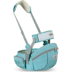SONARIN Multifunctional Baby Hip Seat, Ergonomic Waist Stool, Baby Carrier, Hipseat, Hip Carrier, Abdominal Carry with Safety Belt & Shoulder Strap for Baby, Toddlers, 0-24 Months (Green)