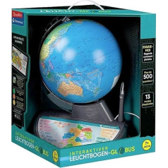Clementoni Interactive Luminous Arc Globe - Talking Children's Globe for Children from 7 Years - Digital World Globe for Learning & Playing 59296