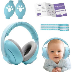 Toddler Earmuffs for Airplane, Adjustable Noise Cancelling Headphones, Soft Kids Earmuffs for Hearing Safety for Airplane, Train, Ball Game, blue