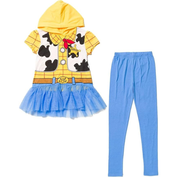 Disney Minnie Mouse Mickey Mouse Winnie the Pooh Girls Cosplay Tunic Peplum Graphic T-Shirt Dress with Hair Leggings Baby for Large Children