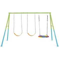 Intex 44133 Children's Swing with Two Seats and Nest Swing, Steel, Green and Blue, 343 x 235 x 200 cm