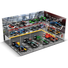Acrylic Display Case Compatible with Lego 77242-77251 Racing Model Parking Building, Dustproof Transparent HD Background Display Case for Lego Racing Cars (Box Only, No Model)