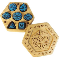 Dice Box - D20 Runes Blue Dice