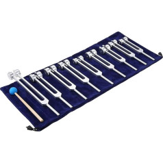 Gohantee Chakra Tuning Fork Set with 9 Tuning Forks for Vibration Therapy, Energy Work, Balance, Meditation, Stress Relief, Relaxation