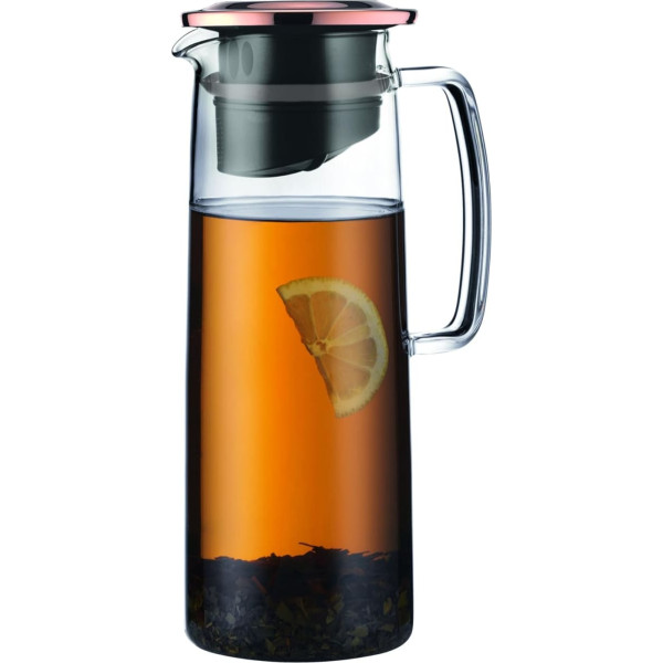 BODUM 11575-18s Filter Jug with Infuser, Lid, Copper, Glass, 10 cm