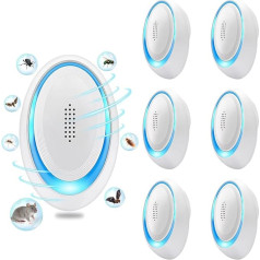 Ultrasonic Mouse Repellent Pack of 6 | Mouse Repellent & Ants Repellent with Ultrasonic | Effective Against Mice and Rats | for Rodents, Mice, Squirrels, Spiders, Roaches