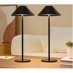 Lalavon LED Battery Table Lamp Wireless, 4000 mAh Rechargeable Table Lamp with Touch Control, 3000 K - 6000 K Dimmable 3 Colour Temperatures Portable Table Lamp with USB-C, IP54 Waterproof, Pack of 2