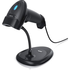 CSL - QR Barcode Scanner 2D - USB Laser Barcode Scanner Wired - Single and Multi Scan - Screen Scan - QR Code + PDF 417 + Datamatrix + UPC + EAN + GTIN + ISBN - Includes Bracket