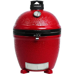 Kamado Joe Classic Joe II 46 cm Freestanding Charcoal Grill in Red, Side Shelves, Barbecue Tongs and Ash Drawer