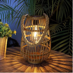 pearlstar Solar Lights for Outdoors, Rattan Solar Lights Garden in Bohemian Style, Lanterns for Outdoor Hanging, Weatherproof, Boho Decoration, Outdoor for Patio, Balcony